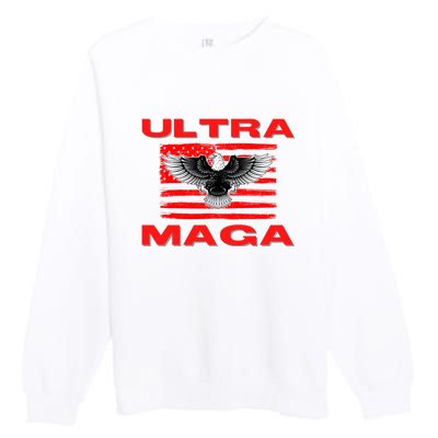 Ultra MAGA Conservative US Flag Premium Crewneck Sweatshirt