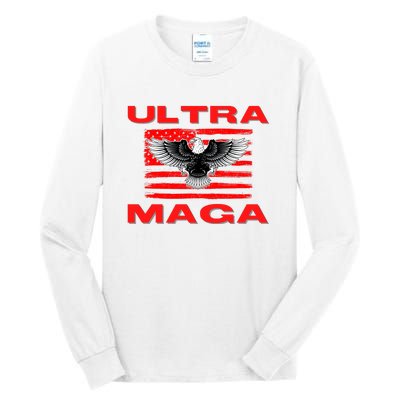 Ultra MAGA Conservative US Flag Tall Long Sleeve T-Shirt