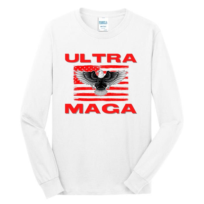 Ultra MAGA Conservative US Flag Tall Long Sleeve T-Shirt