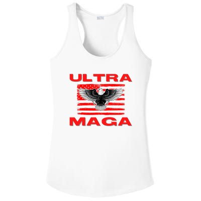 Ultra MAGA Conservative US Flag Ladies PosiCharge Competitor Racerback Tank