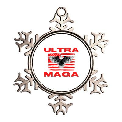 Ultra MAGA Conservative US Flag Metallic Star Ornament