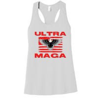 Ultra MAGA Conservative US Flag Women's Racerback Tank