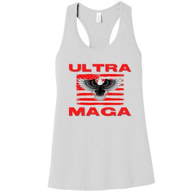 Ultra MAGA Conservative US Flag Women's Racerback Tank