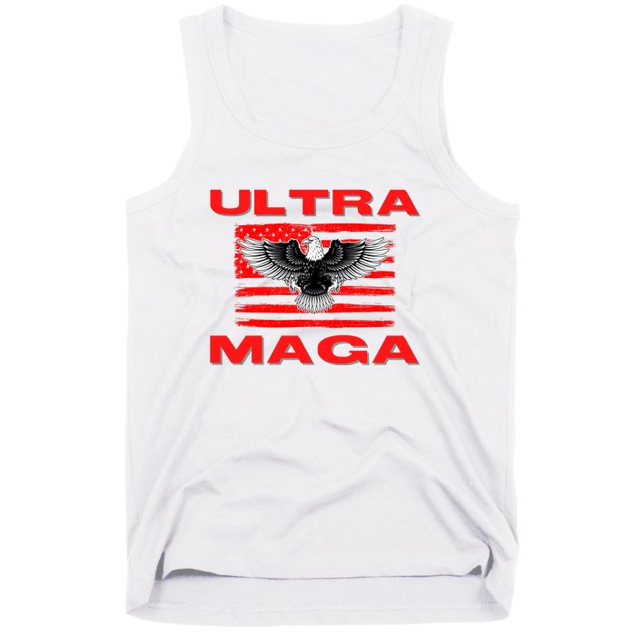 Ultra MAGA Conservative US Flag Tank Top