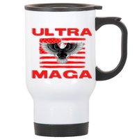 Ultra MAGA Conservative US Flag Stainless Steel Travel Mug