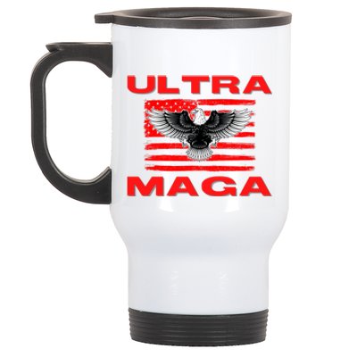 Ultra MAGA Conservative US Flag Stainless Steel Travel Mug