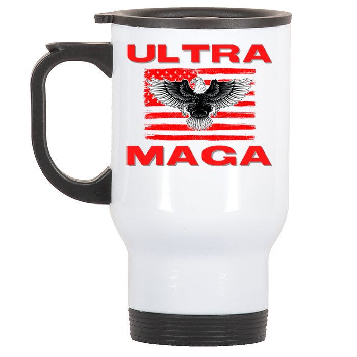 Ultra MAGA Conservative US Flag Stainless Steel Travel Mug