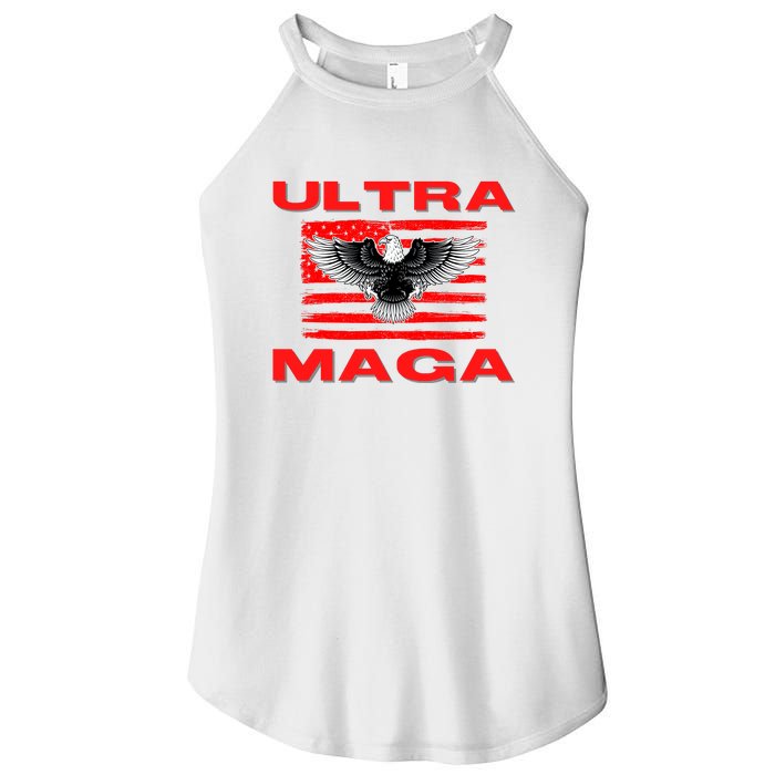 Ultra MAGA Conservative US Flag Women's Perfect Tri Rocker Tank