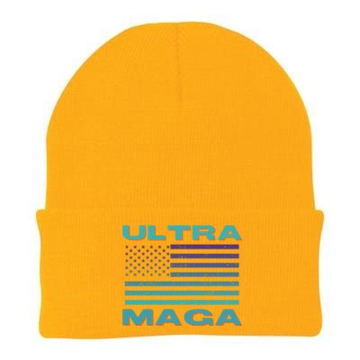 Ultra MAGA Conservative US Flag Knit Cap Winter Beanie