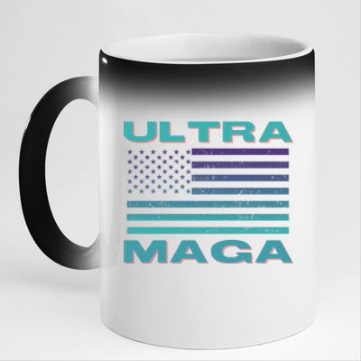 Ultra MAGA Conservative US Flag 11oz Black Color Changing Mug