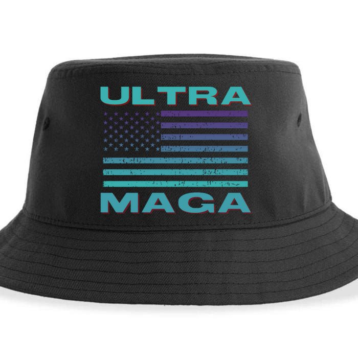 Ultra MAGA Conservative US Flag Sustainable Bucket Hat