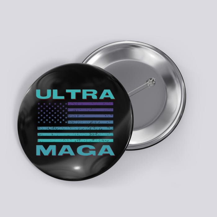 Ultra MAGA Conservative US Flag Button