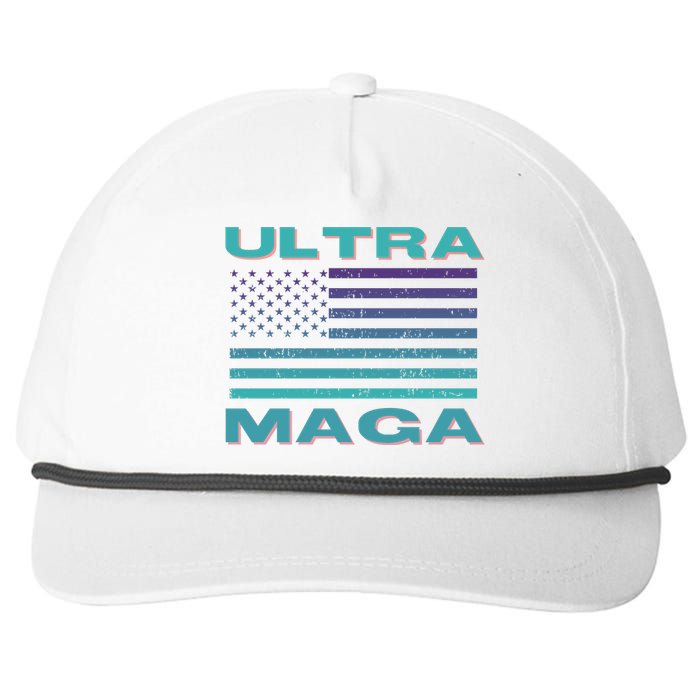 Ultra MAGA Conservative US Flag Snapback Five-Panel Rope Hat