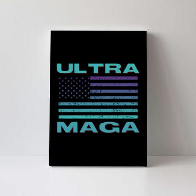 Ultra MAGA Conservative US Flag Canvas