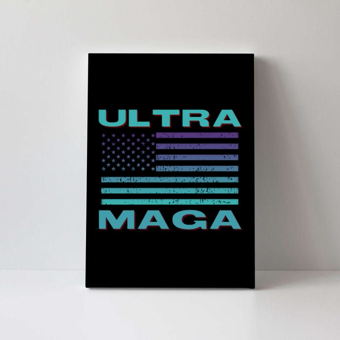 Ultra MAGA Conservative US Flag Canvas