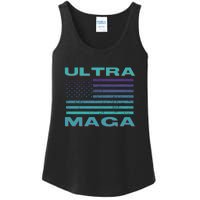 Ultra MAGA Conservative US Flag Ladies Essential Tank