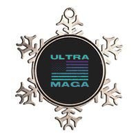 Ultra MAGA Conservative US Flag Metallic Star Ornament