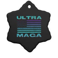 Ultra MAGA Conservative US Flag Ceramic Star Ornament