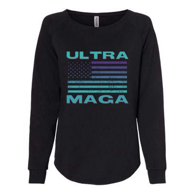 Ultra MAGA Conservative US Flag Womens California Wash Sweatshirt