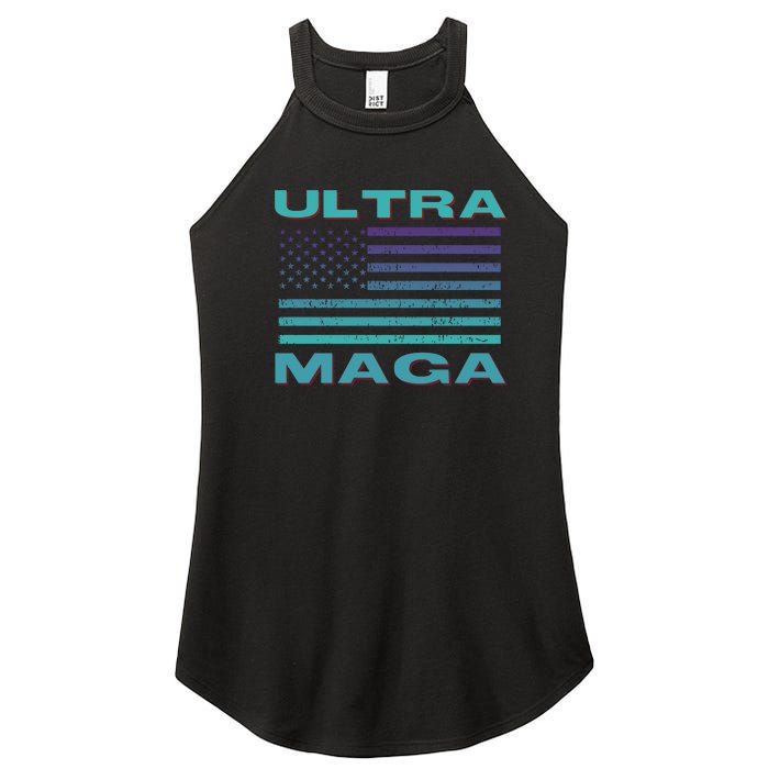 Ultra MAGA Conservative US Flag Women's Perfect Tri Rocker Tank