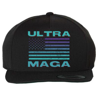 Ultra MAGA Conservative US Flag Wool Snapback Cap