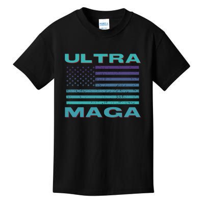 Ultra MAGA Conservative US Flag Kids T-Shirt