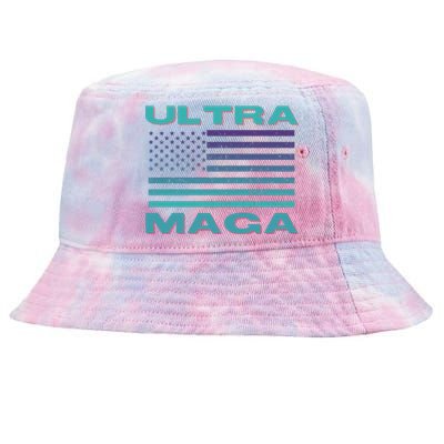 Ultra MAGA Conservative US Flag Tie-Dyed Bucket Hat