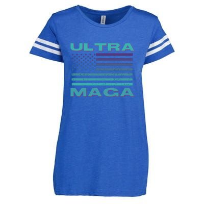 Ultra MAGA Conservative US Flag Enza Ladies Jersey Football T-Shirt