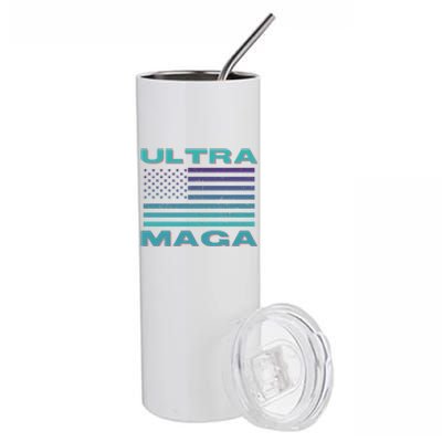 Ultra MAGA Conservative US Flag Stainless Steel Tumbler