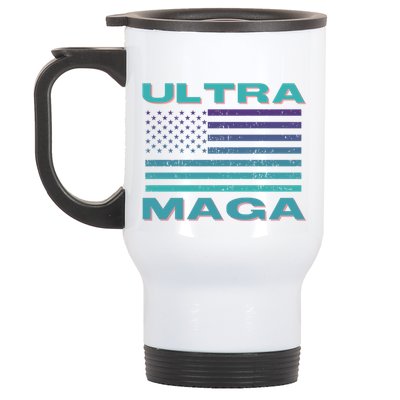 Ultra MAGA Conservative US Flag Stainless Steel Travel Mug