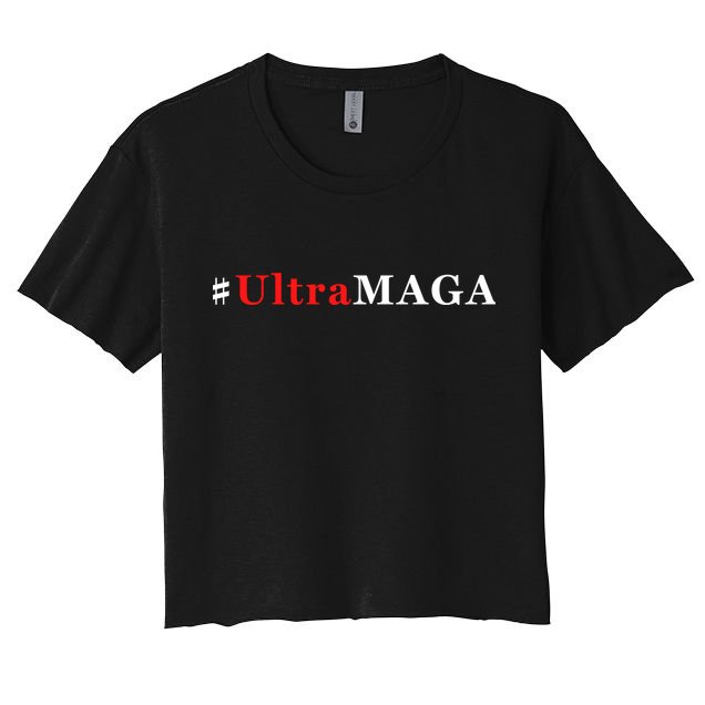 Ultra MAGA Conservative Anti Biden Republican Women's Crop Top Tee
