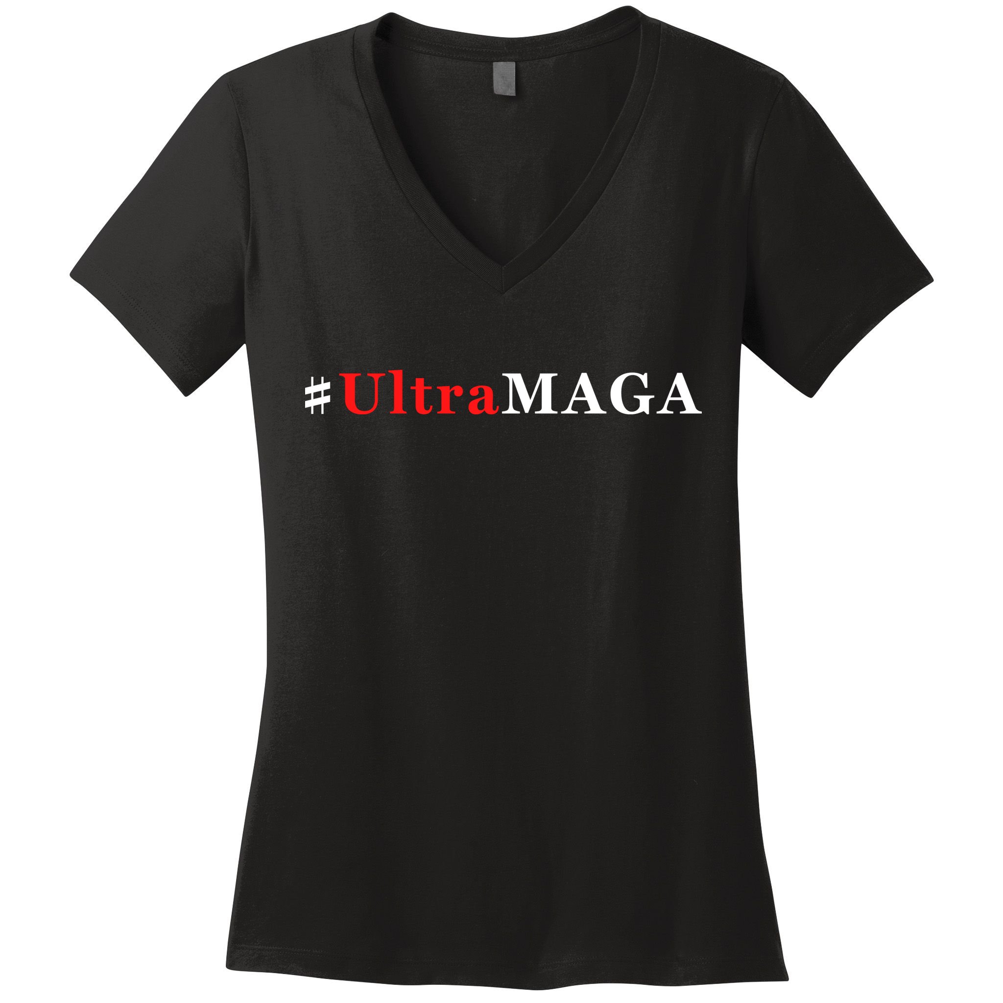 Ultra MAGA Conservative Anti Biden Republican Women's V-Neck T-Shirt