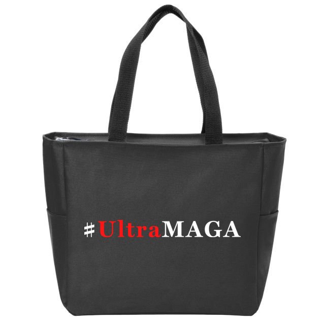 Ultra MAGA Conservative Anti Biden Republican Zip Tote Bag
