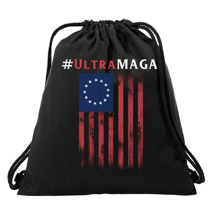 Ultra MAGA Conservative Anti Biden Republican Drawstring Bag