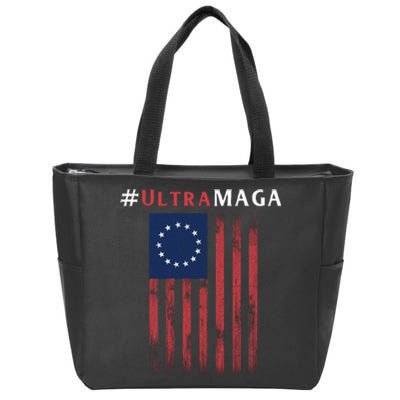 Ultra MAGA Conservative Anti Biden Republican Zip Tote Bag