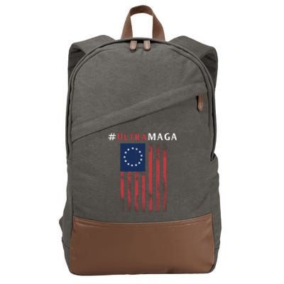 Ultra MAGA Conservative Anti Biden Republican Cotton Canvas Backpack