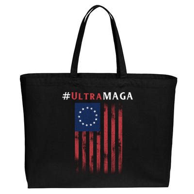 Ultra MAGA Conservative Anti Biden Republican Cotton Canvas Jumbo Tote