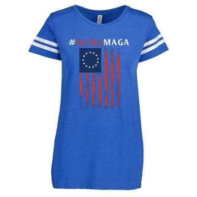 Ultra MAGA Conservative Anti Biden Republican Enza Ladies Jersey Football T-Shirt