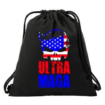 Ultra MAGA Funny Conservative Anti Biden Drawstring Bag