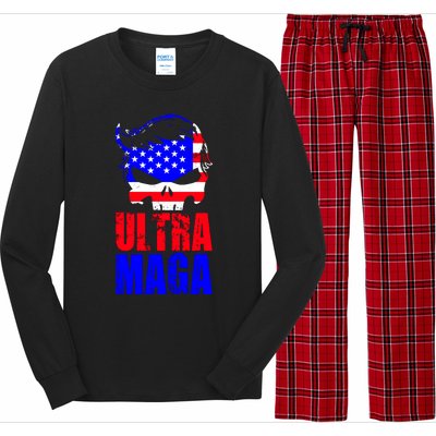 Ultra MAGA Funny Conservative Anti Biden Long Sleeve Pajama Set