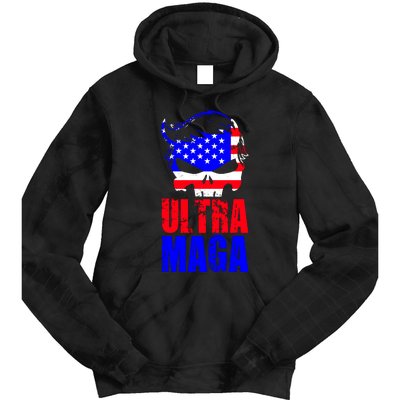 Ultra MAGA Funny Conservative Anti Biden Tie Dye Hoodie