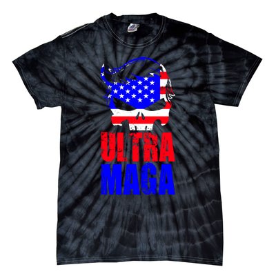 Ultra MAGA Funny Conservative Anti Biden Tie-Dye T-Shirt