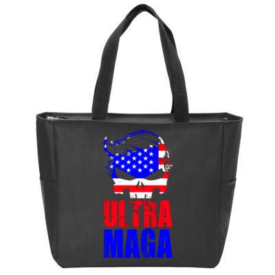 Ultra MAGA Funny Conservative Anti Biden Zip Tote Bag