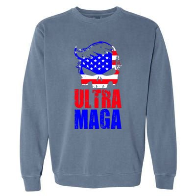 Ultra MAGA Funny Conservative Anti Biden Garment-Dyed Sweatshirt