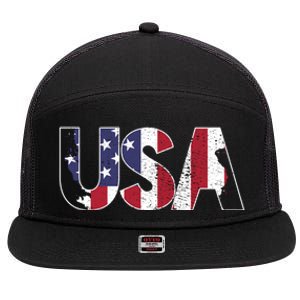 Usa Meaningful Gift 7 Panel Mesh Trucker Snapback Hat