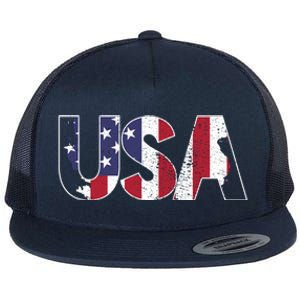 Usa Meaningful Gift Flat Bill Trucker Hat