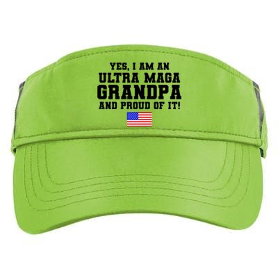 Ultra MAGA Grandpa And Proud Of It USA Pride Fathers Day 2022 Adult Drive Performance Visor