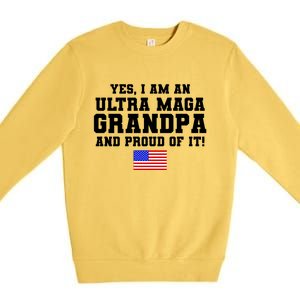 Ultra MAGA Grandpa And Proud Of It USA Pride Fathers Day 2022 Premium Crewneck Sweatshirt