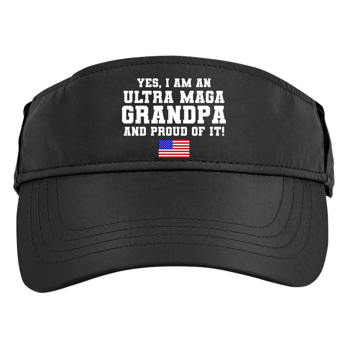Ultra MAGA Grandpa And Proud Of It USA Pride Fathers Day 2022 Adult Drive Performance Visor