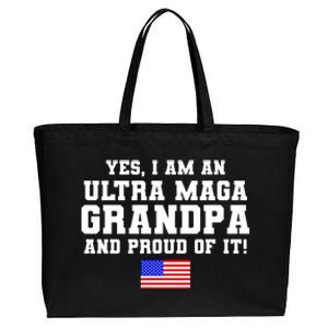 Ultra MAGA Grandpa And Proud Of It USA Pride Fathers Day 2022 Cotton Canvas Jumbo Tote